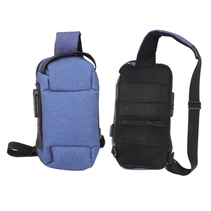 Sling Bag Waterproof Anti Theft with Combination Lock Anti Scratch Sports Single Shoulder Chest Bag Blue V1294-YM3117220231812-0421
