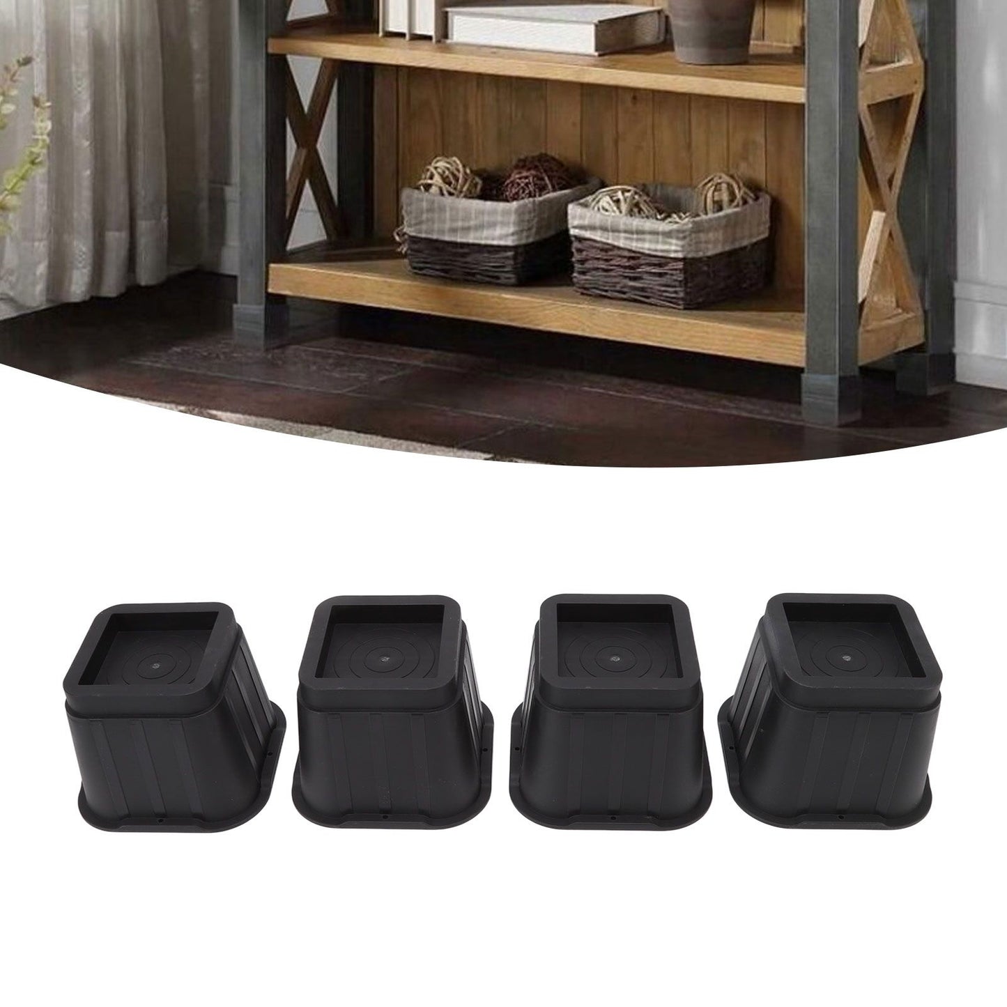 4 Sets Furniture Risers Rubber Antislip 4 Inch Bed Risers for Storage Desk Sofa Chair Washing Machine V1294-YM3117220232311-0421