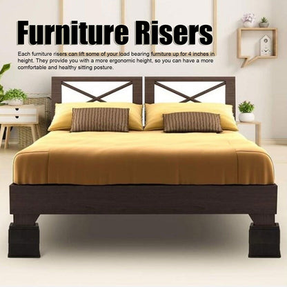 4 Sets Furniture Risers Rubber Antislip 4 Inch Bed Risers for Storage Desk Sofa Chair Washing Machine V1294-YM3117220232311-0421