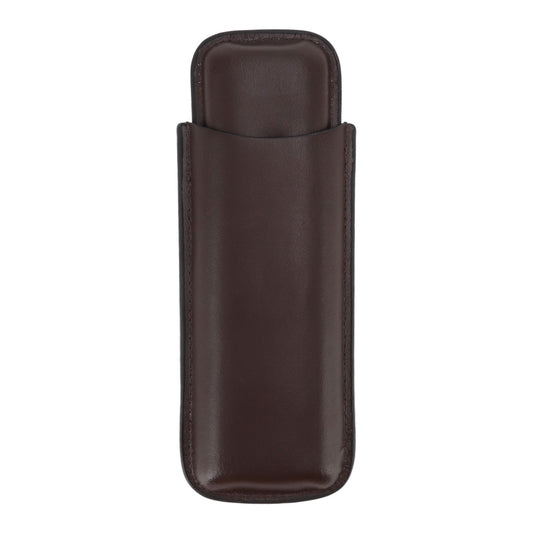 Leather Cigar Case Portable 2 Finger Cigar Holder for Travel Business Trip Boyfriend Gifts Deep Coffee V1294-YM3117220233411-0421