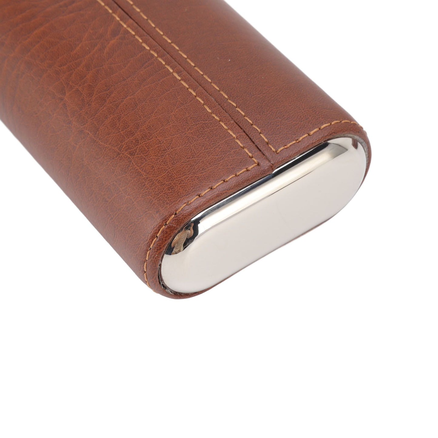 3 Finger Cigar Case Leather Cedarwood Lining Travel Portable Cigar Holder with Scissor Brown V1294-YM3117220233611-0421