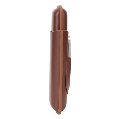 Travel Cigar Case Leather Portable with Cigar Clipper Cigar Holder for 2 Cigars Business Office V1294-YM3117220233711-0421