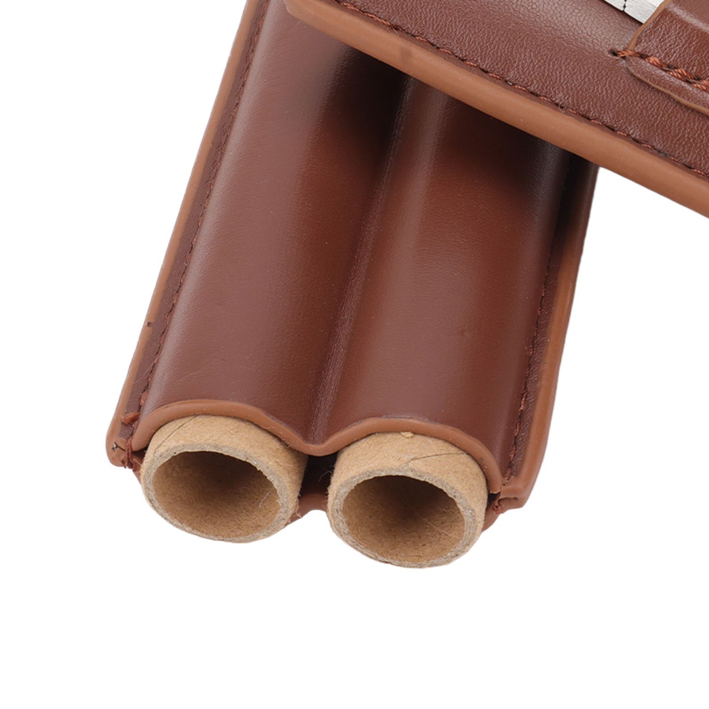 Travel Cigar Case Leather Portable with Cigar Clipper Cigar Holder for 2 Cigars Business Office V1294-YM3117220233711-0421