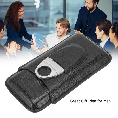 Cigar Leather Case Travel Portable Cigar Holder with Cigar Cutter Accessories Set for Gift Giving V1294-YM3117220233911-0421