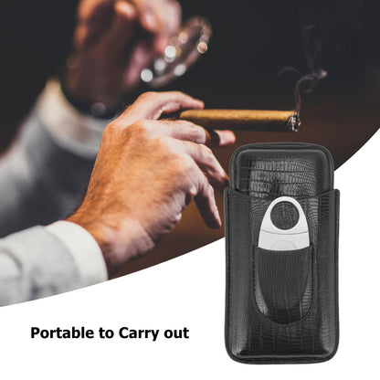Cigar Leather Case Travel Portable Cigar Holder with Cigar Cutter Accessories Set for Gift Giving V1294-YM3117220233911-0421