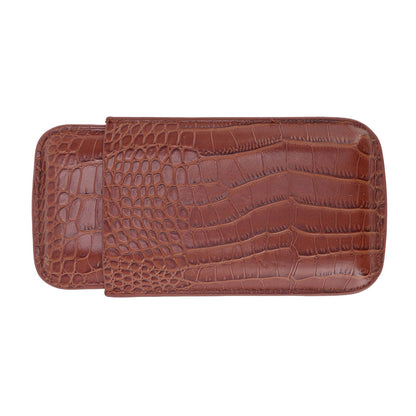 3 Finger Cigar Case High Grade Leather Travel Portable Cigar Holder with Cutter Coffee V1294-YM3117220234611-0421