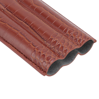 3 Finger Cigar Case High Grade Leather Travel Portable Cigar Holder with Cutter Coffee V1294-YM3117220234611-0421