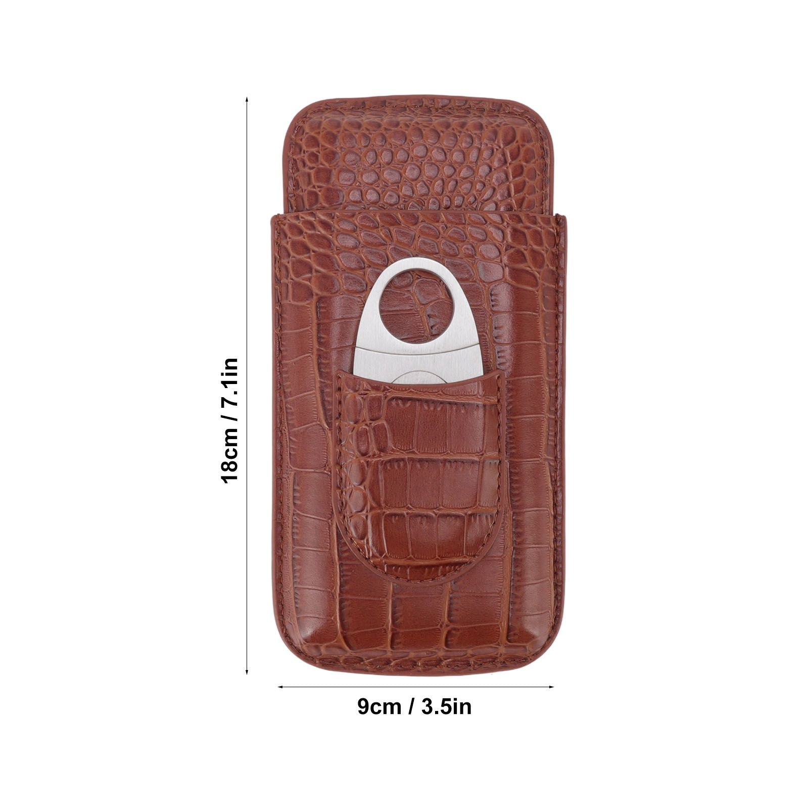 3 Finger Cigar Case High Grade Leather Travel Portable Cigar Holder with Cutter Coffee V1294-YM3117220234611-0421