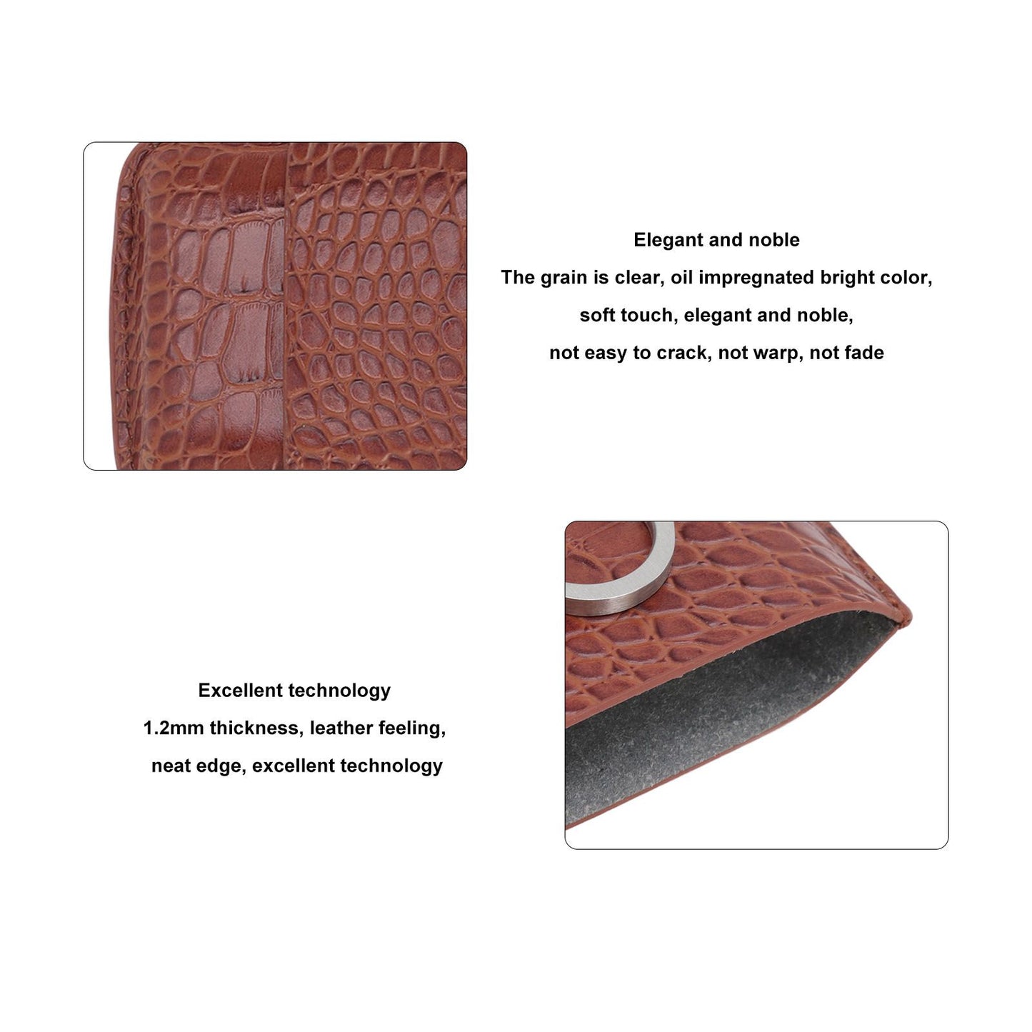 3 Finger Cigar Case High Grade Leather Travel Portable Cigar Holder with Cutter Coffee V1294-YM3117220234611-0421