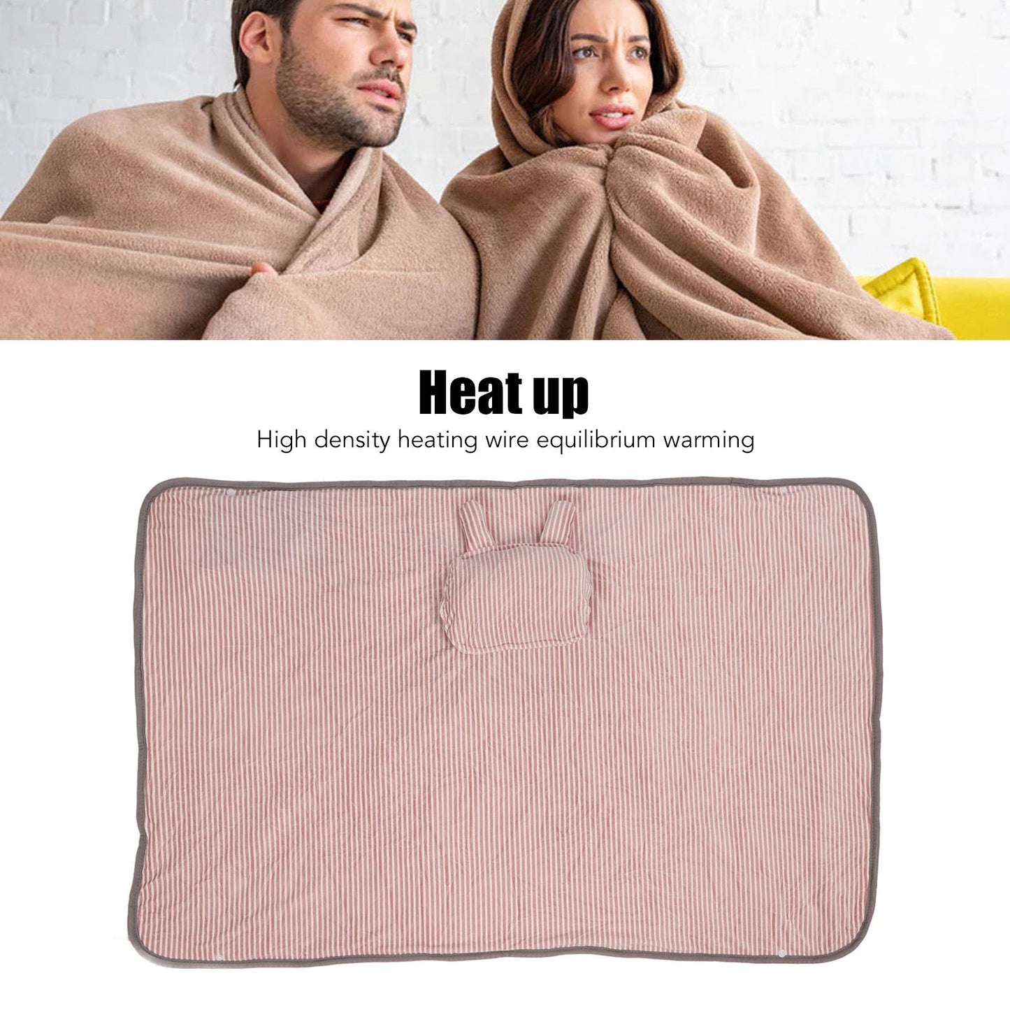 Heating Blanket Electric Warming Soft Washable Heating Shawl Wrap for Shoulder Neck Office Pink Bunny V1294-YM3117220235411-0421