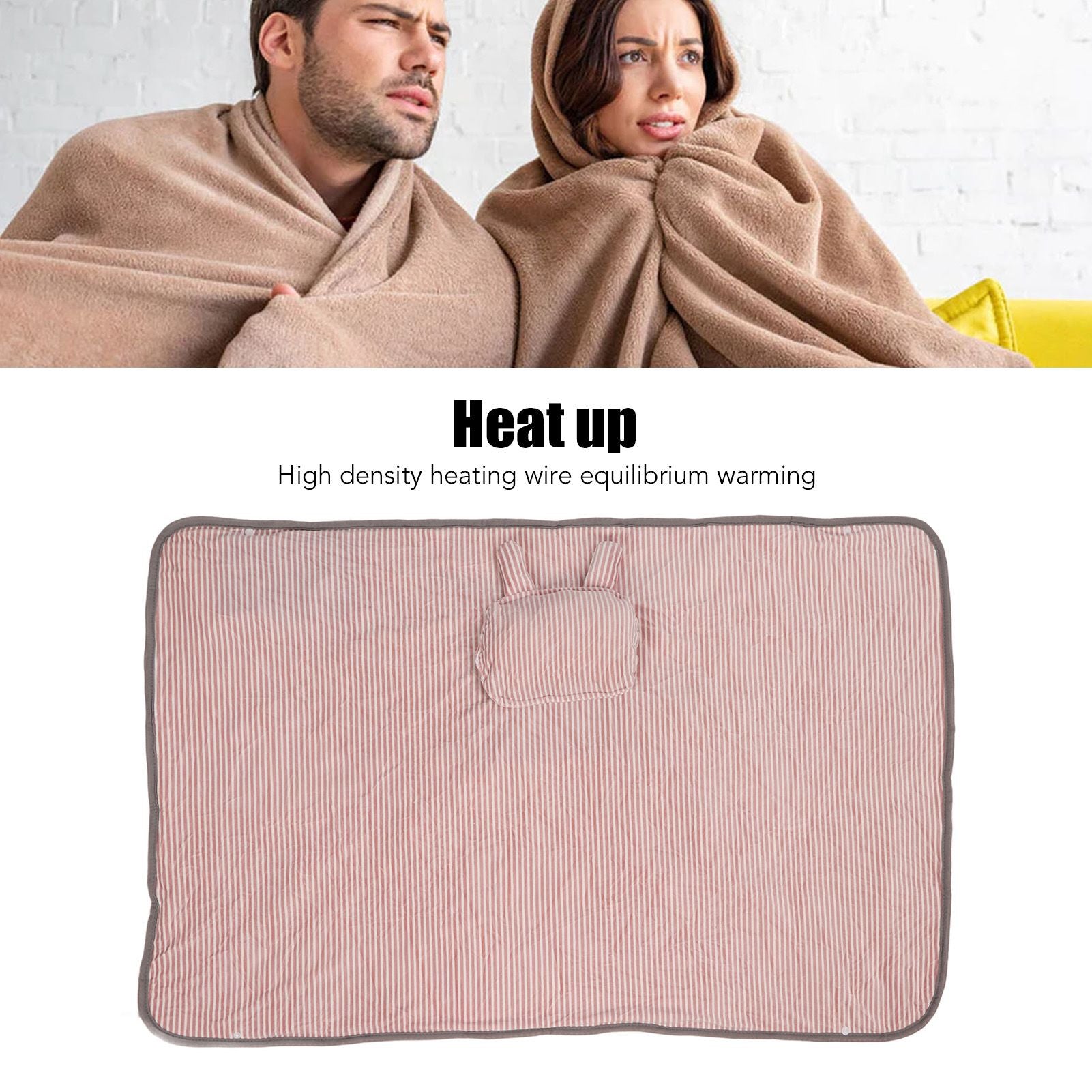 Heating Blanket Electric Warming Soft Washable Heating Shawl Wrap for Shoulder Neck Office Pink Bunny V1294-YM3117220235411-0421