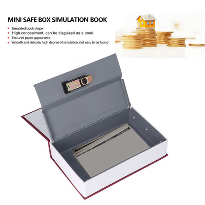 Book Safe Small Diversion Book Safe Storage Lock Box Money Coins Cards Hiding Box with Combination Lock Red V1294-YM3117220236011-0421
