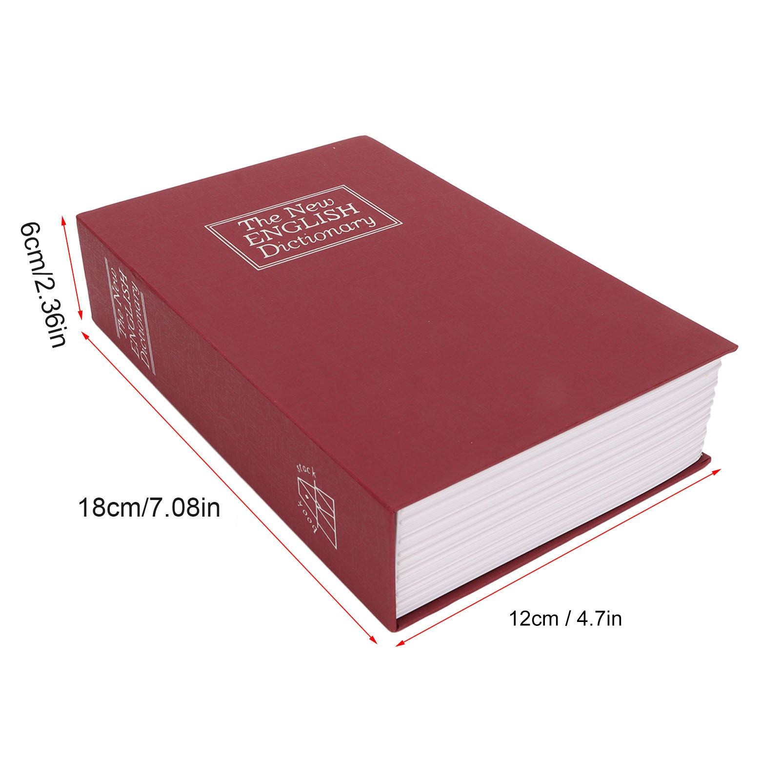 Book Safe Small Diversion Book Safe Storage Lock Box Money Coins Cards Hiding Box with Combination Lock Red V1294-YM3117220236011-0421