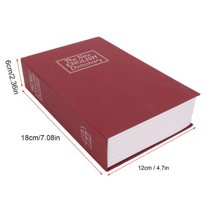 Book Safe Small Diversion Book Safe Storage Lock Box Money Coins Cards Hiding Box with Combination Lock Red V1294-YM3117220236011-0421