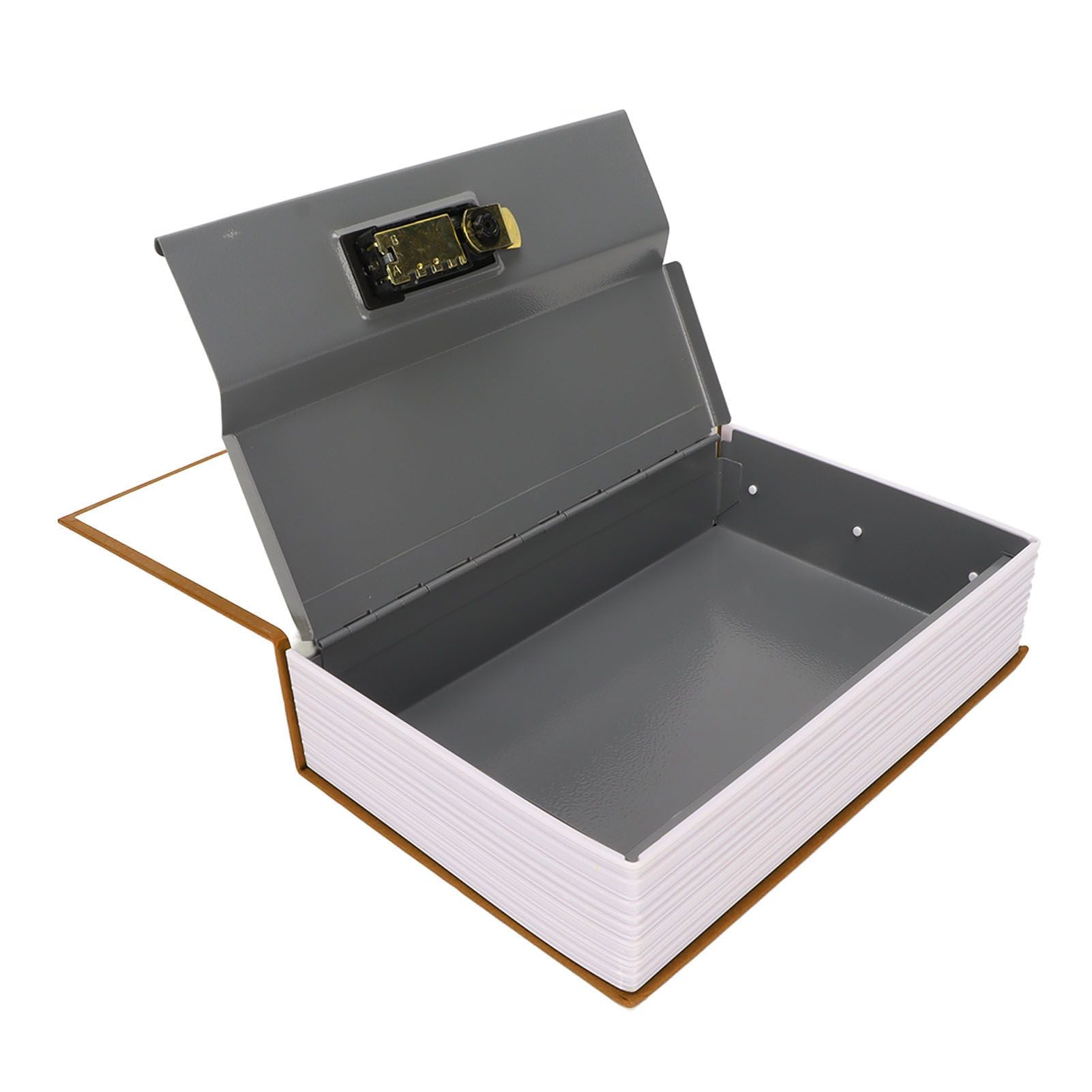 Book Safe Small Diversion Book Safe Storage Lock Box Money Coins Cards Hiding Box with Combination Lock Brown V1294-YM3117220236012-0421