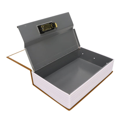 Book Safe Small Diversion Book Safe Storage Lock Box Money Coins Cards Hiding Box with Combination Lock Brown V1294-YM3117220236012-0421