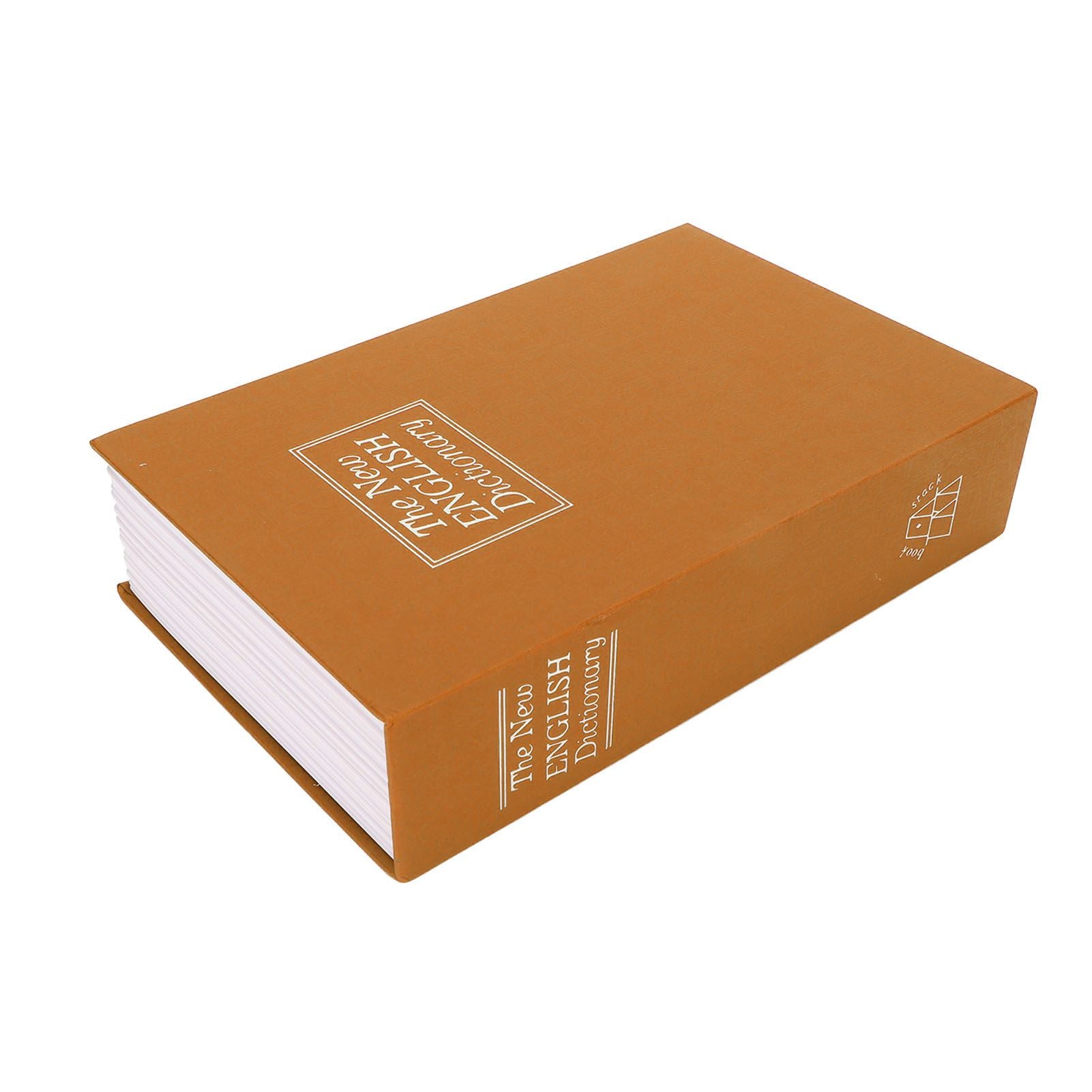 Book Safe Small Diversion Book Safe Storage Lock Box Money Coins Cards Hiding Box with Combination Lock Brown V1294-YM3117220236012-0421