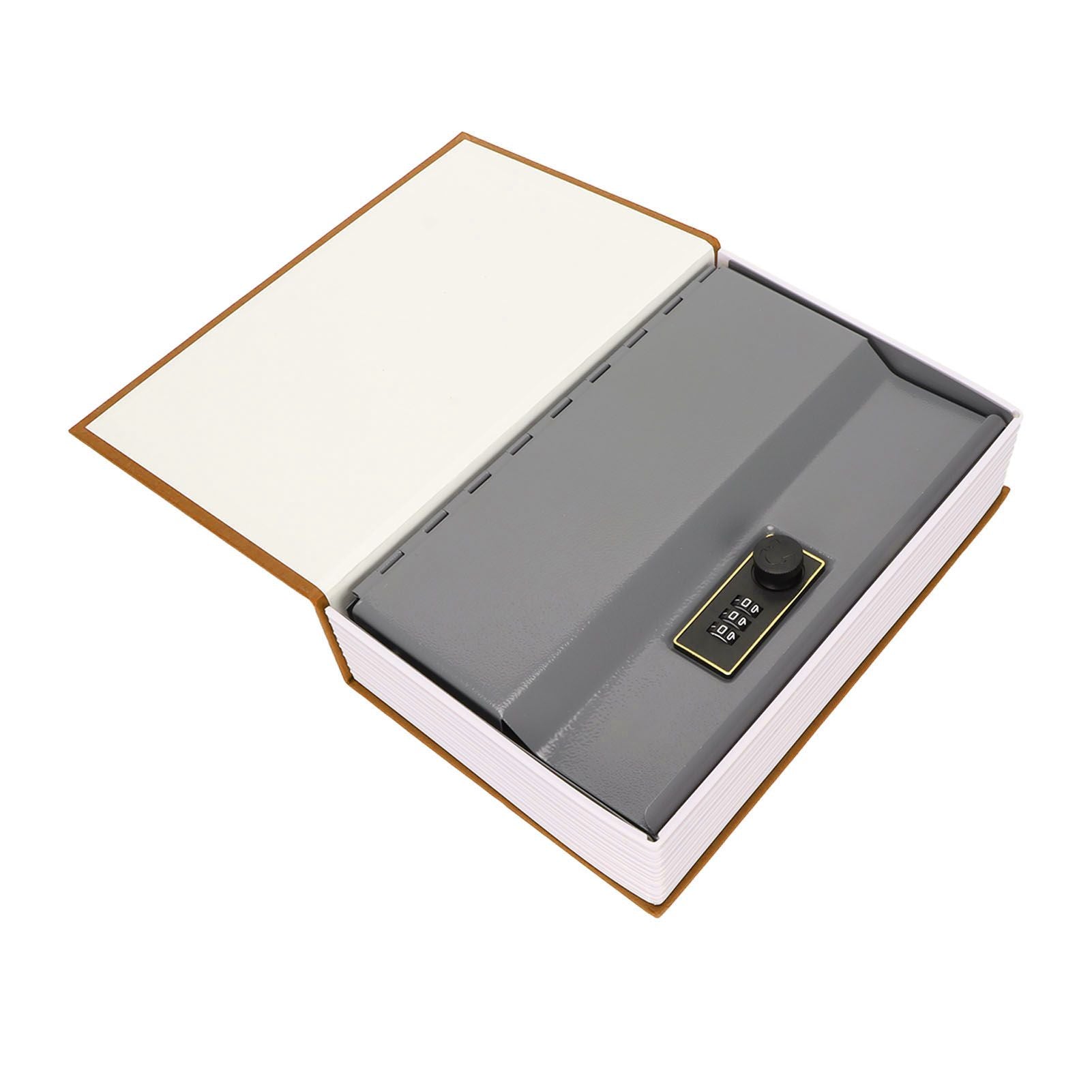 Book Safe Small Diversion Book Safe Storage Lock Box Money Coins Cards Hiding Box with Combination Lock Brown V1294-YM3117220236012-0421