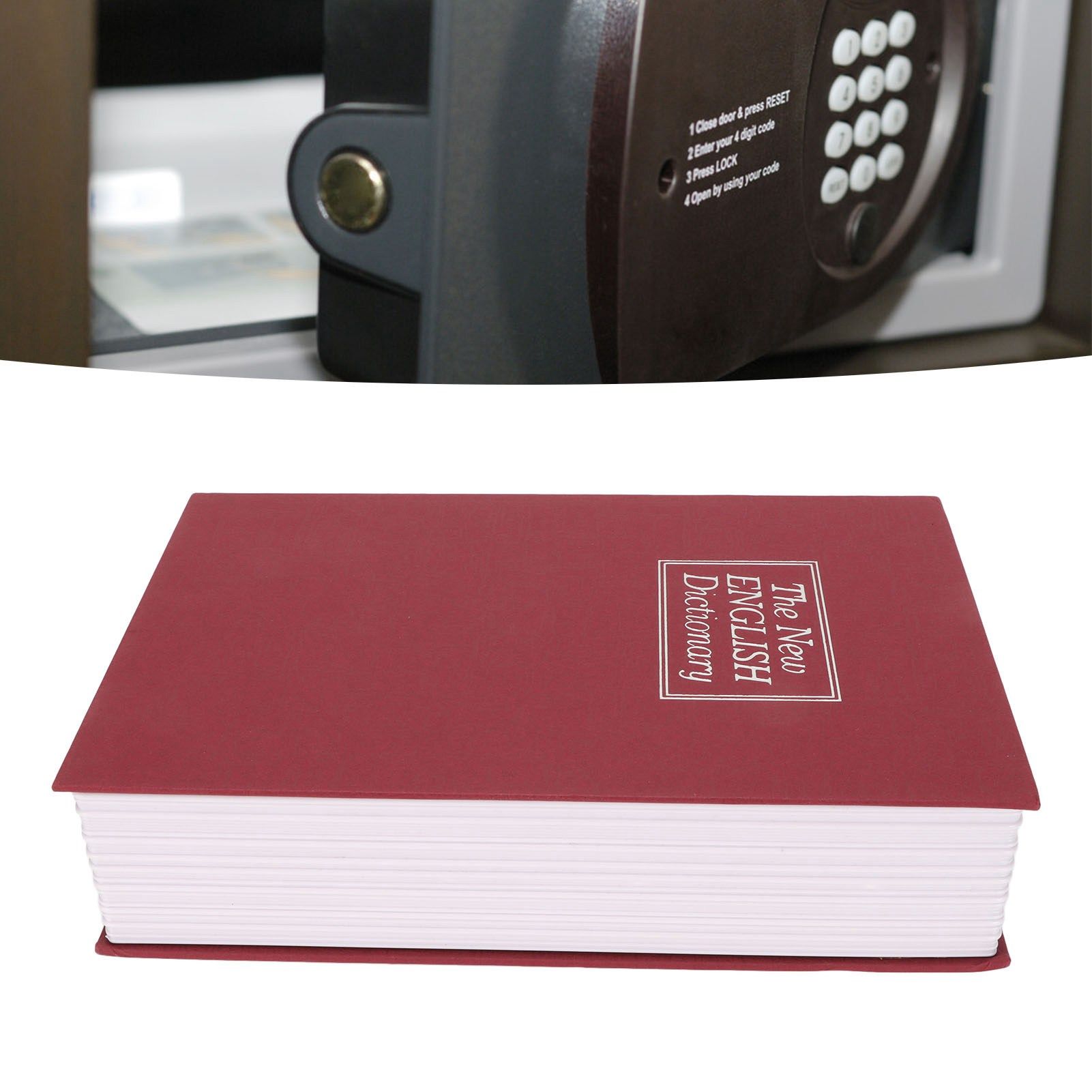 Book Safe Stainless Steel Liner Decorative ABS Material Humanized Design Protective Soft Touch Savings Bank V1294-YM3117220236111-0421