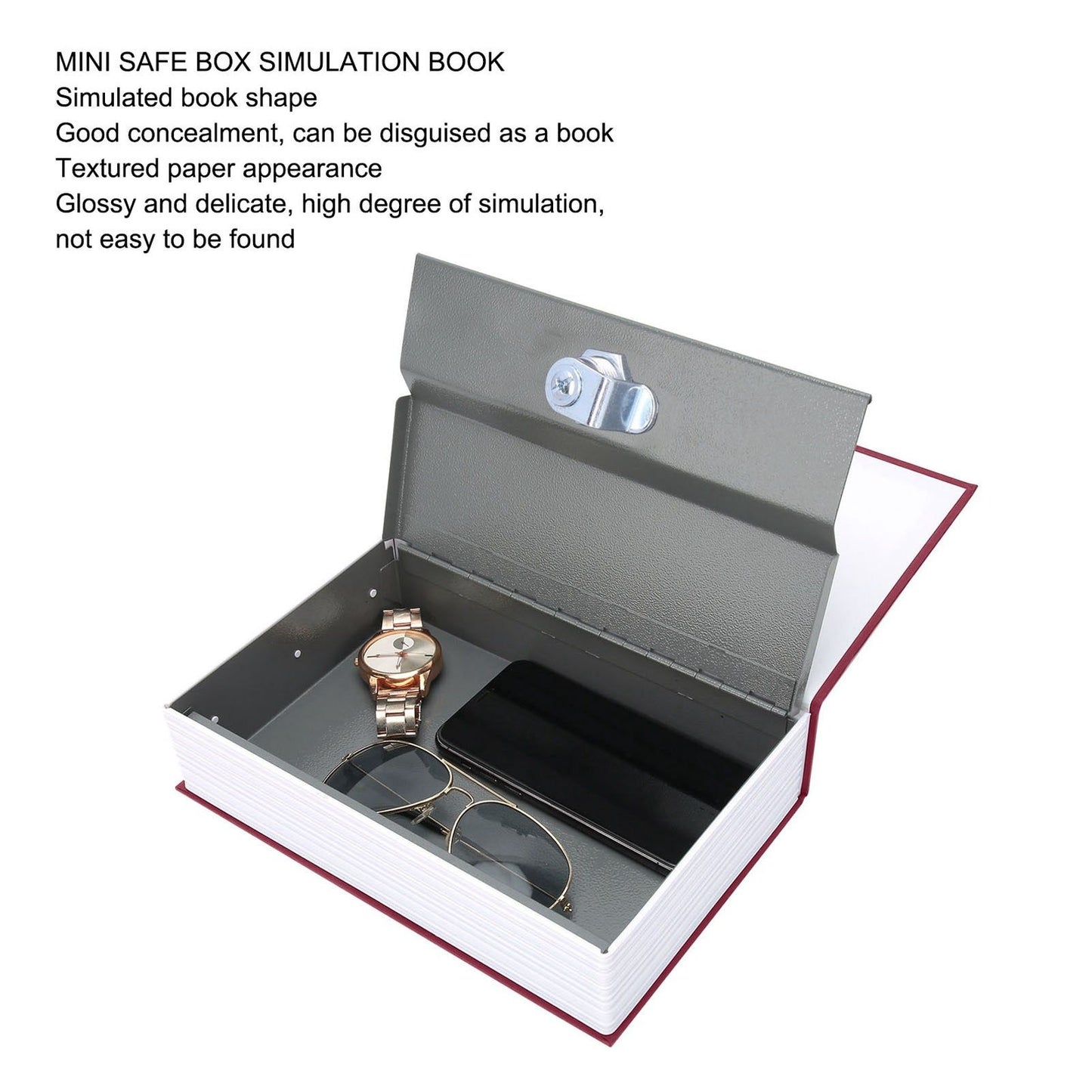 Book Safe Stainless Steel Liner Decorative ABS Material Humanized Design Protective Soft Touch Savings Bank V1294-YM3117220236111-0421