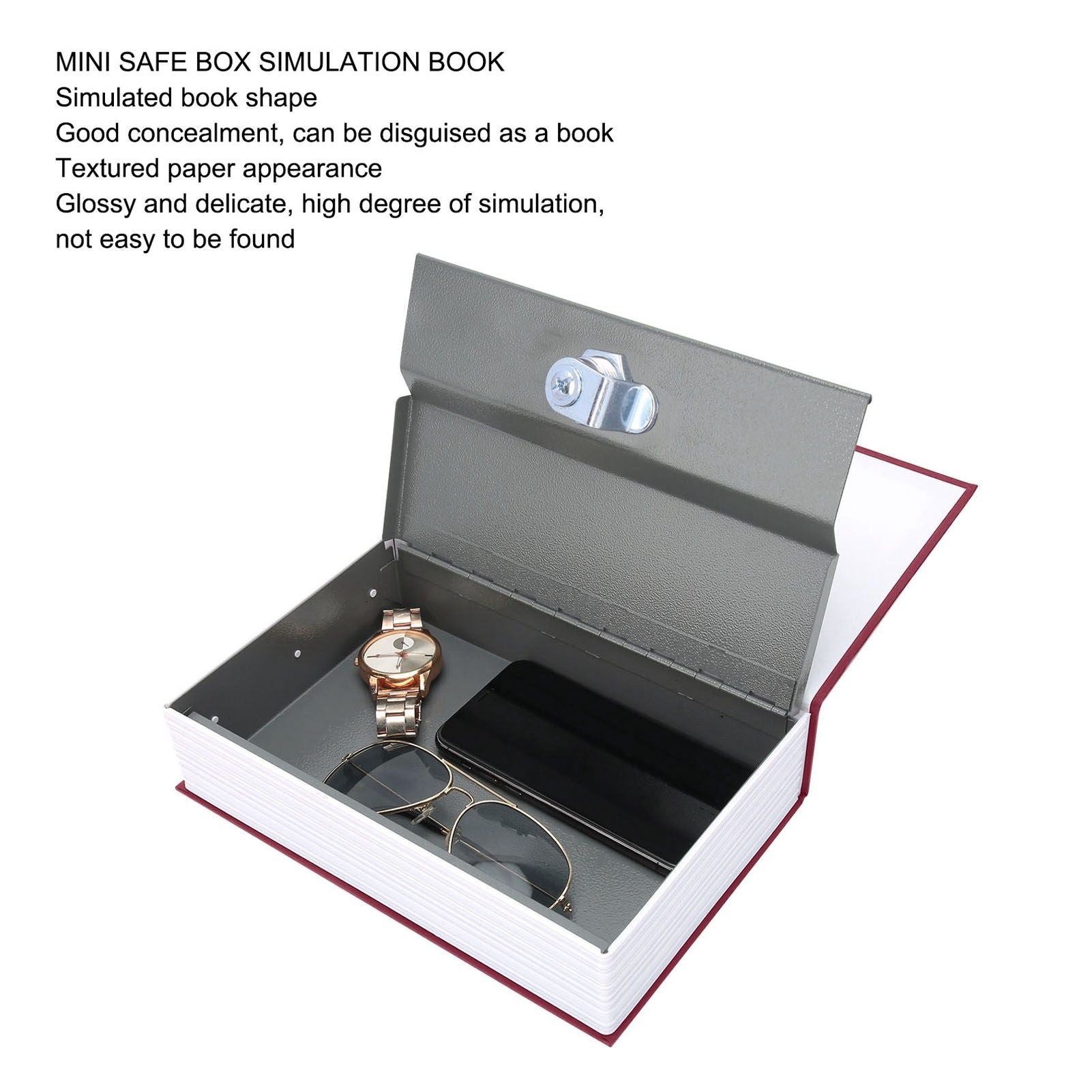 Book Safe Stainless Steel Liner Decorative ABS Material Humanized Design Protective Soft Touch Savings Bank V1294-YM3117220236111-0421