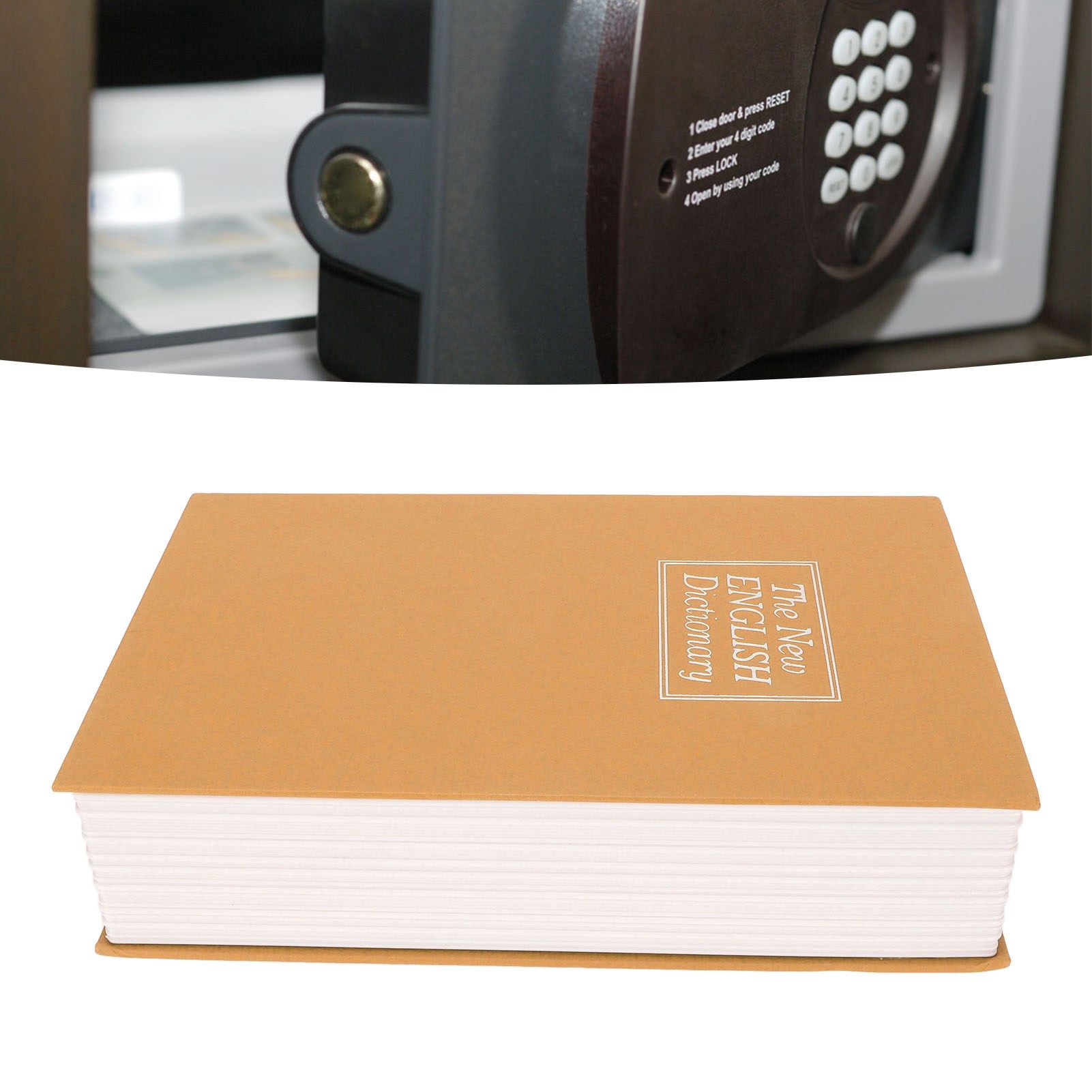 Book Safe Stainless Steel Liner Decorative ABS Material Humanized Design Protective Soft Touch Savings Bank V1294-YM3117220236112-0421