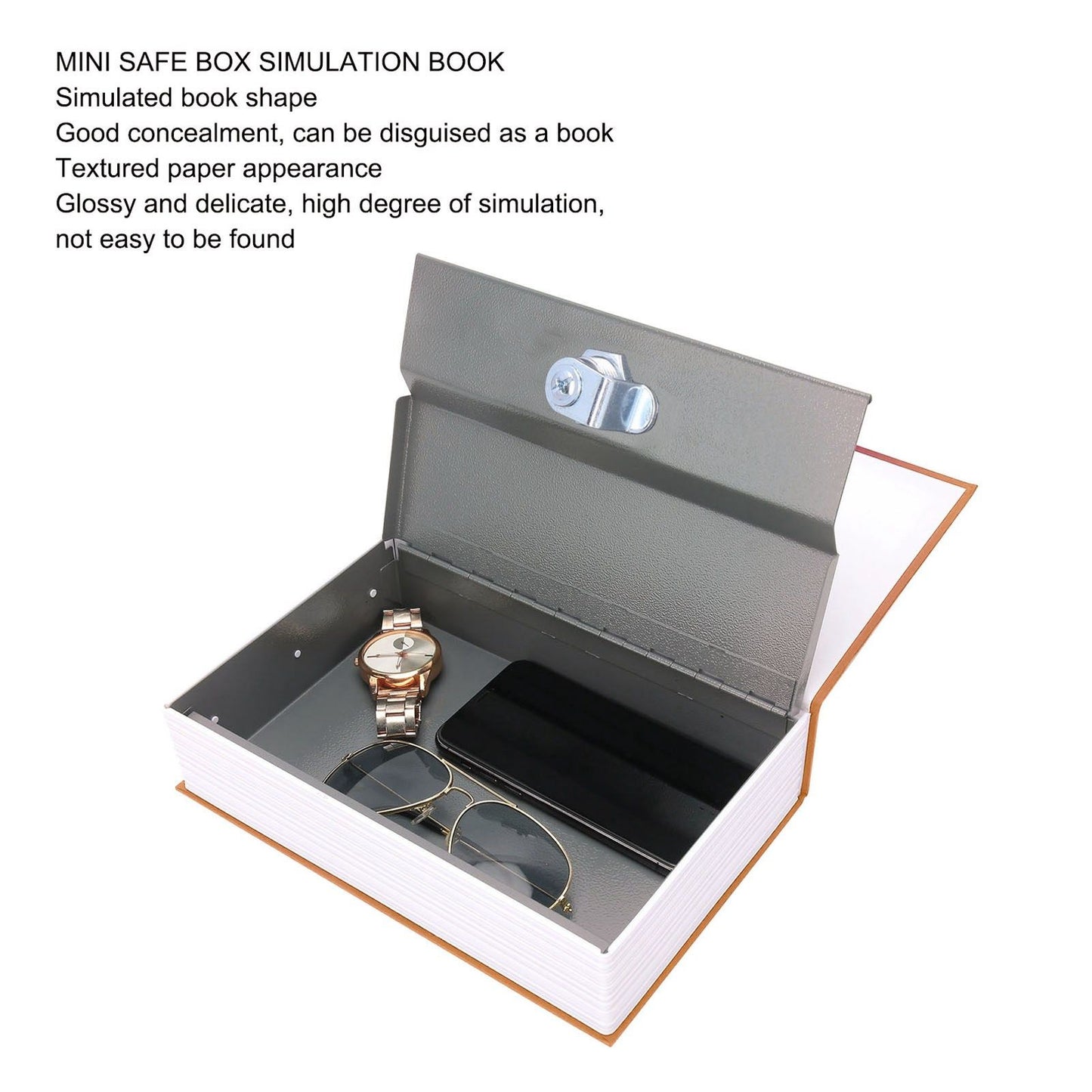 Book Safe Stainless Steel Liner Decorative ABS Material Humanized Design Protective Soft Touch Savings Bank V1294-YM3117220236112-0421