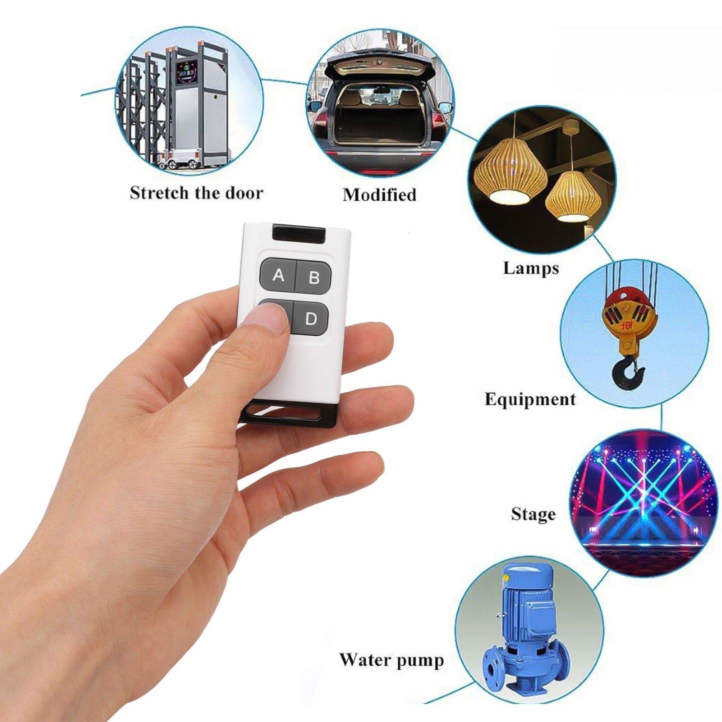 RF Remote Control Switch 433MHZ Prevent Interference Universal Wireless Remote for Light Home Appliance DIY 4 V1294-YM3117220238314-0421