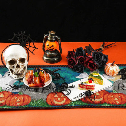 Table Runner Cotton and Linen for Halloween Decorations Home Dining Table 33x180cm V1294-YM3117220238511-0421