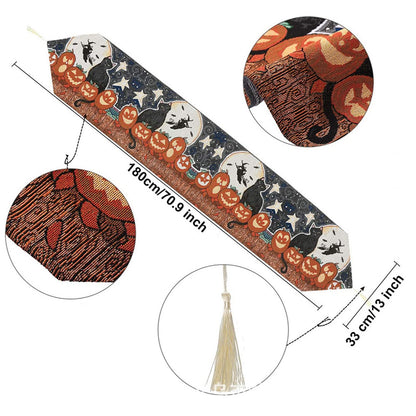 Table Runner Cotton and Linen for Halloween Decorations Home Dining Table 33x180cm V1294-YM3117220238511-0421