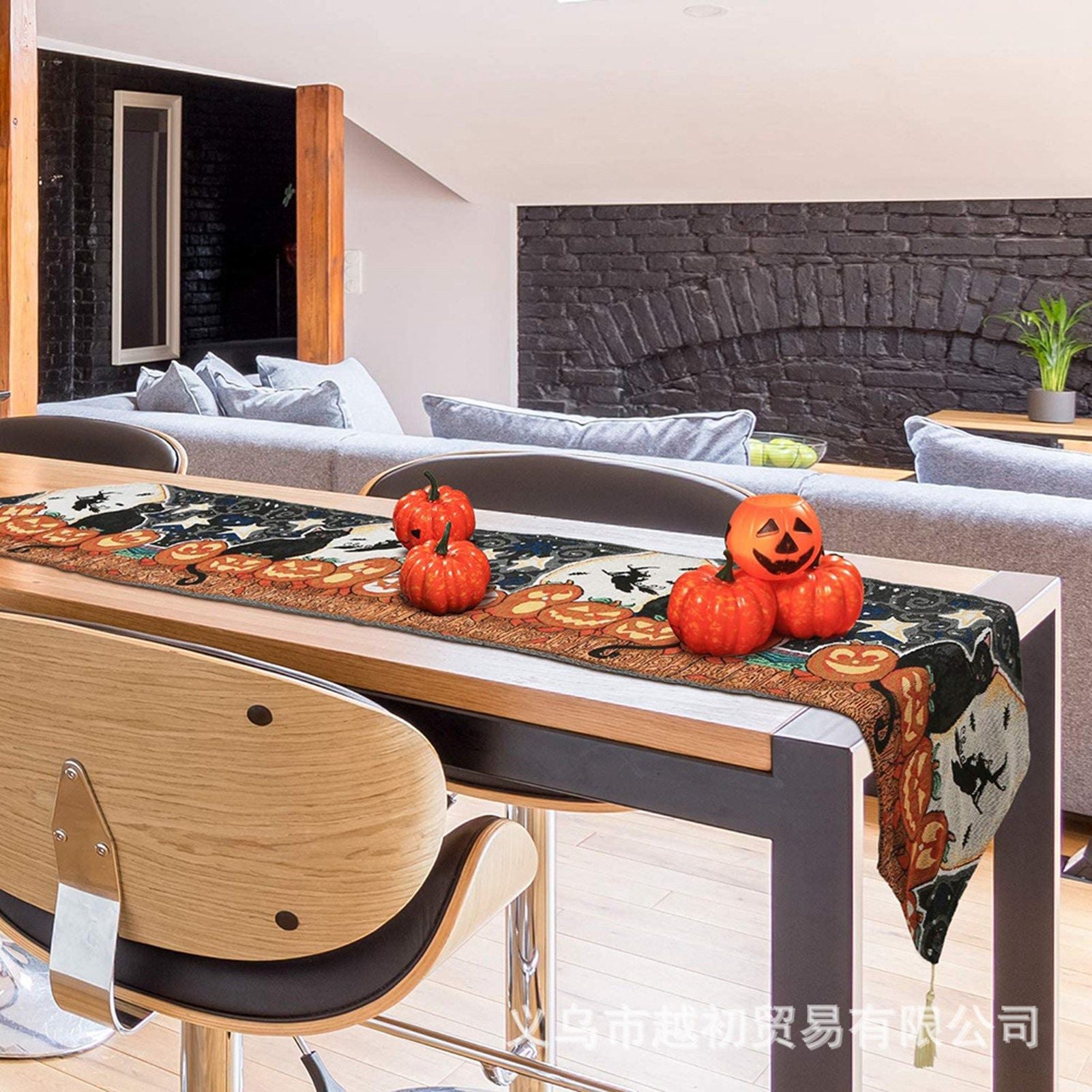 Table Runner Cotton and Linen for Halloween Decorations Home Dining Table 33x180cm V1294-YM3117220238511-0421