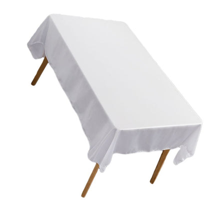 Tablecloth Rectangle White Table Cover Cloth Polyester 145x305cm for Dining Room Wedding Banquet Hotel V1294-YM3117220238611-0421
