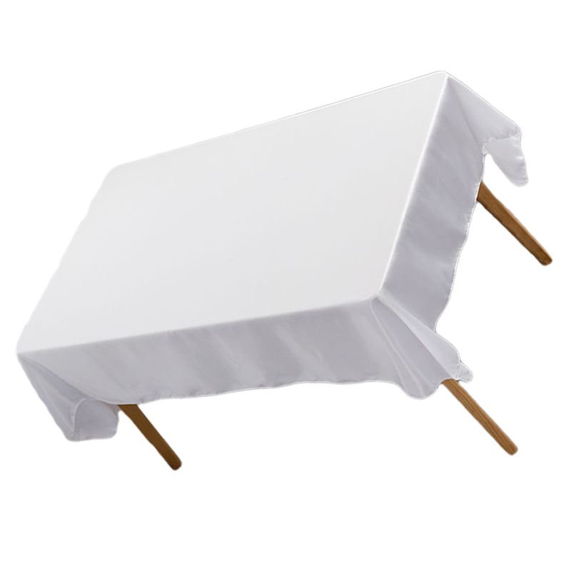 Tablecloth Rectangle White Table Cover Cloth Polyester 145x305cm for Dining Room Wedding Banquet Hotel V1294-YM3117220238611-0421