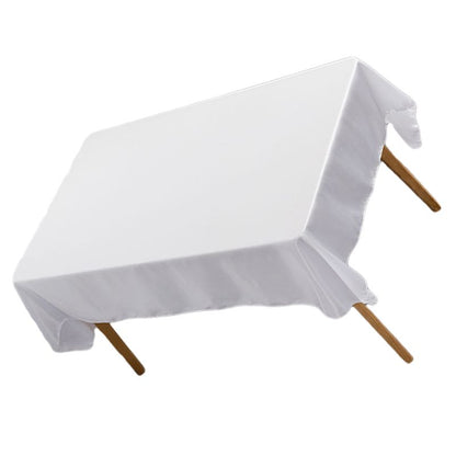 Tablecloth Rectangle White Table Cover Cloth Polyester 145x305cm for Dining Room Wedding Banquet Hotel V1294-YM3117220238611-0421
