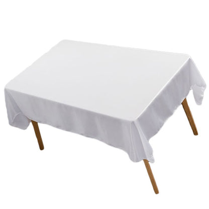 Tablecloth Rectangle White Table Cover Cloth Polyester 145x305cm for Dining Room Wedding Banquet Hotel V1294-YM3117220238611-0421