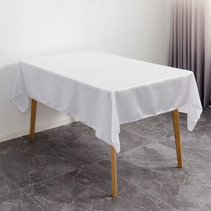 Tablecloth Rectangle White Table Cover Cloth Polyester 145x305cm for Dining Room Wedding Banquet Hotel V1294-YM3117220238611-0421
