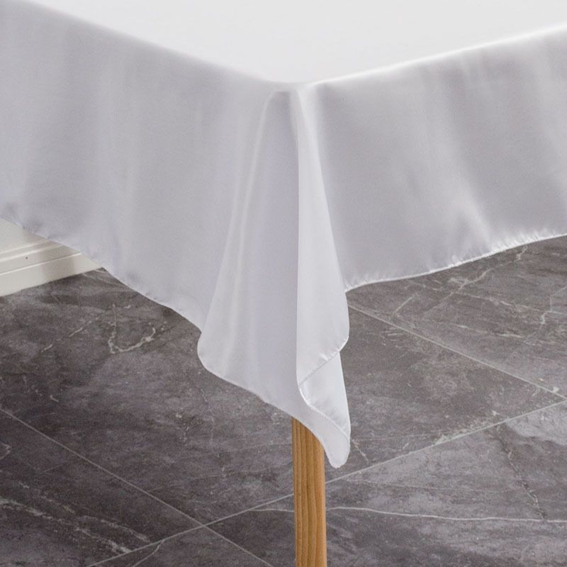 Tablecloth Rectangle White Table Cover Cloth Polyester 145x305cm for Dining Room Wedding Banquet Hotel V1294-YM3117220238611-0421