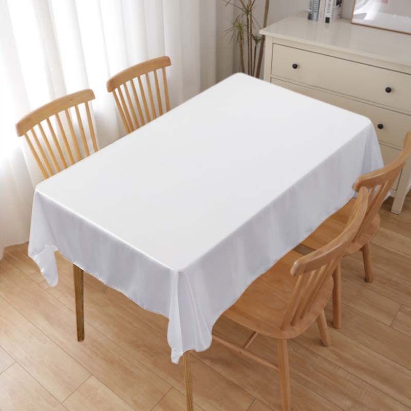 Tablecloth Rectangle White Table Cover Cloth Polyester 145x305cm for Dining Room Wedding Banquet Hotel V1294-YM3117220238611-0421