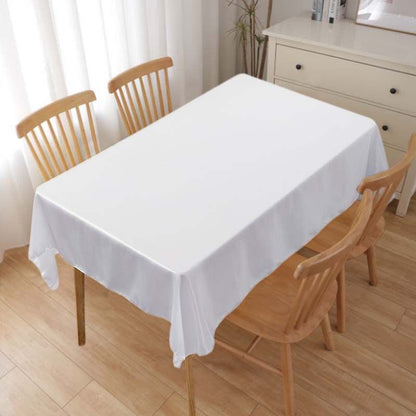 Tablecloth Rectangle White Table Cover Cloth Polyester 145x305cm for Dining Room Wedding Banquet Hotel V1294-YM3117220238611-0421