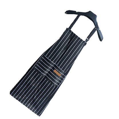 2 Pcs Kitchen Cooking Apron with 2 Pockets Adjustable Bib Chef Apron for Men Women Black Strip V1294-YM3117220239712-0421