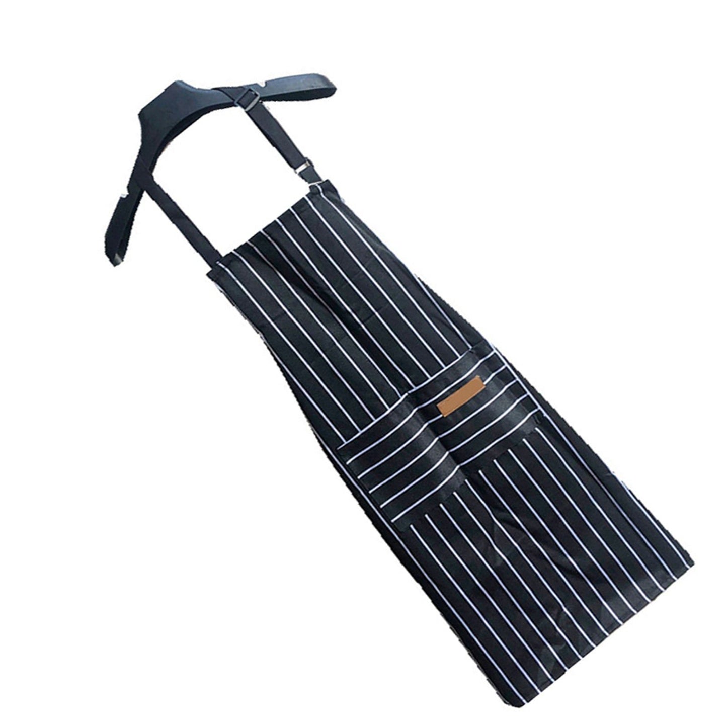 2 Pcs Kitchen Cooking Apron with 2 Pockets Adjustable Bib Chef Apron for Men Women Black Strip V1294-YM3117220239712-0421