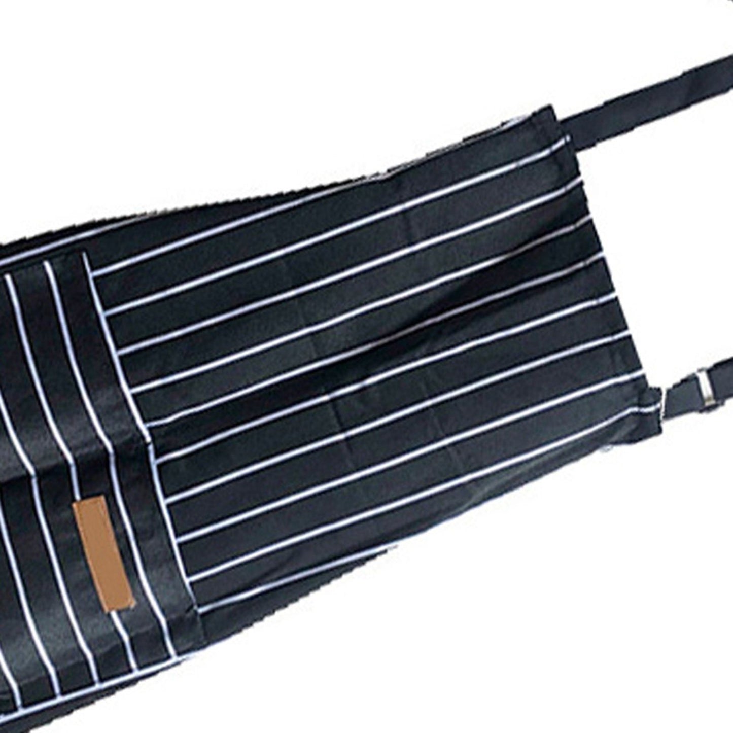 2 Pcs Kitchen Cooking Apron with 2 Pockets Adjustable Bib Chef Apron for Men Women Black Strip V1294-YM3117220239712-0421