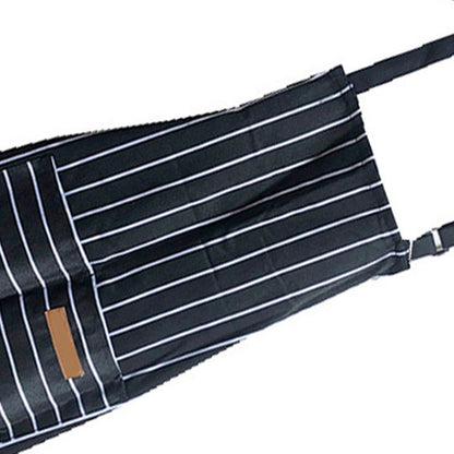 2 Pcs Kitchen Cooking Apron with 2 Pockets Adjustable Bib Chef Apron for Men Women Black Strip V1294-YM3117220239712-0421
