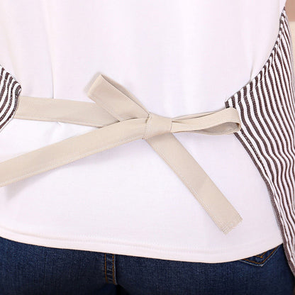 2 Pcs Kitchen Cooking Apron with 2 Pockets Adjustable Bib Chef Apron for Men Women Black Strip V1294-YM3117220239712-0421