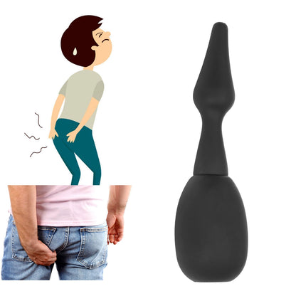 Anal Douche Soft Silicone Reusable Back Flow Prevention Anal Vaginal Cleaner for Colon Cleansing Detox V1294-YM3117220239811-0421