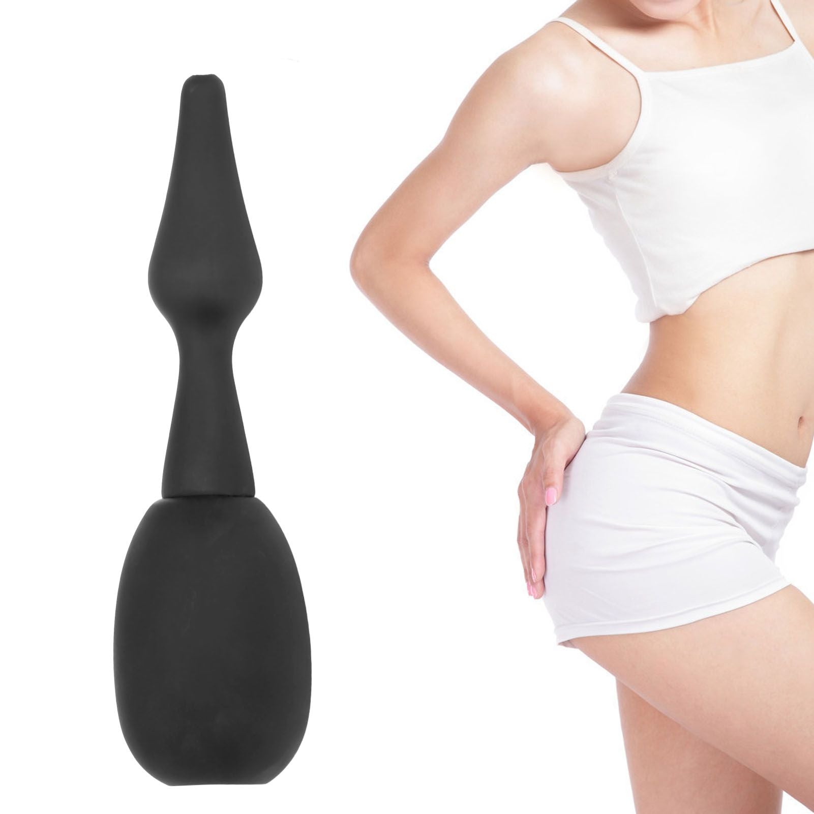 Anal Douche Soft Silicone Reusable Back Flow Prevention Anal Vaginal Cleaner for Colon Cleansing Detox V1294-YM3117220239811-0421