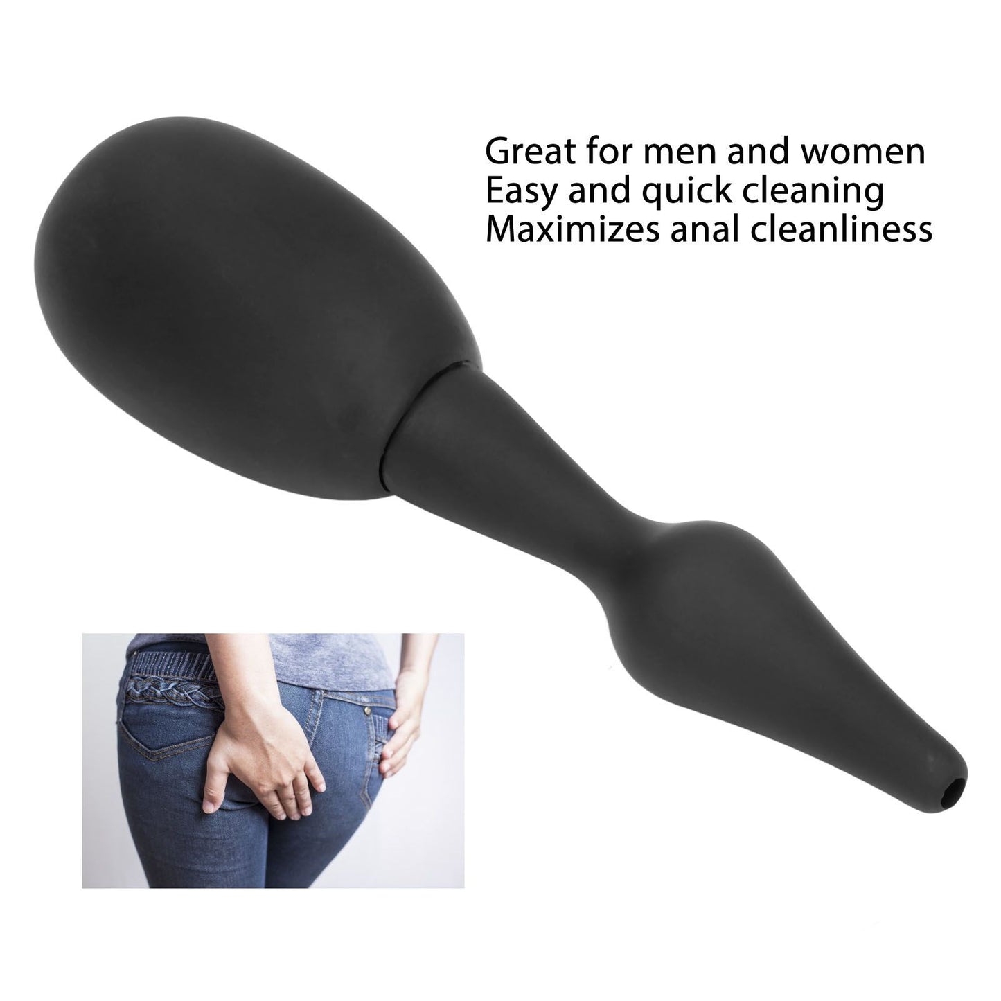 Anal Douche Soft Silicone Reusable Back Flow Prevention Anal Vaginal Cleaner for Colon Cleansing Detox V1294-YM3117220239811-0421
