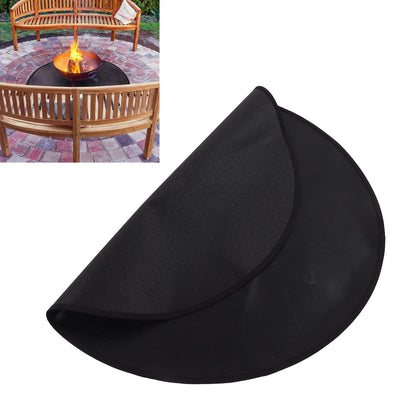Grill Mat Fireproof High Temperature Resistance Washable Reusable Round BBQ Mat Black 36in / 92cm Dia V1294-YM3117220240713-0421