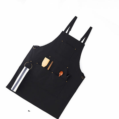 Barbecue Apron Adjustable Waterproof Work Tool Apron with Multiple Pockets Kitchen Apron V1294-YM3117220241911-0421