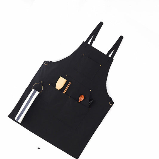 Barbecue Apron Adjustable Waterproof Work Tool Apron with Multiple Pockets Kitchen Apron V1294-YM3117220241911-0421